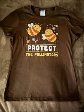 Protect the Pollinators Kids' Brown Bee Graphic Tee